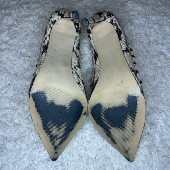 Steve Madden Snakeskin Proto Studded Stiletto Heels - Picture 7 of 10